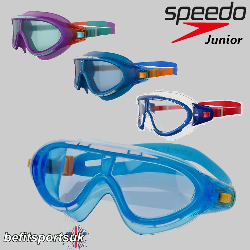 SPEEDO SWIMMING GOGGLES MASK JUNIOR BIOFUSE RIFT KIDS WIDE POOL