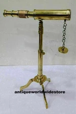 Antique Brass Telescope Decorative collectible With Nautical Brass Stand