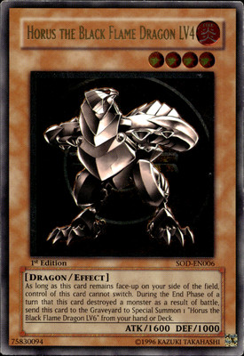 Horus Der Schwarzflammendrache LV4 1.AUFLAGE Ultimate Rare SOD-DE006 Yu-Gi-Oh!