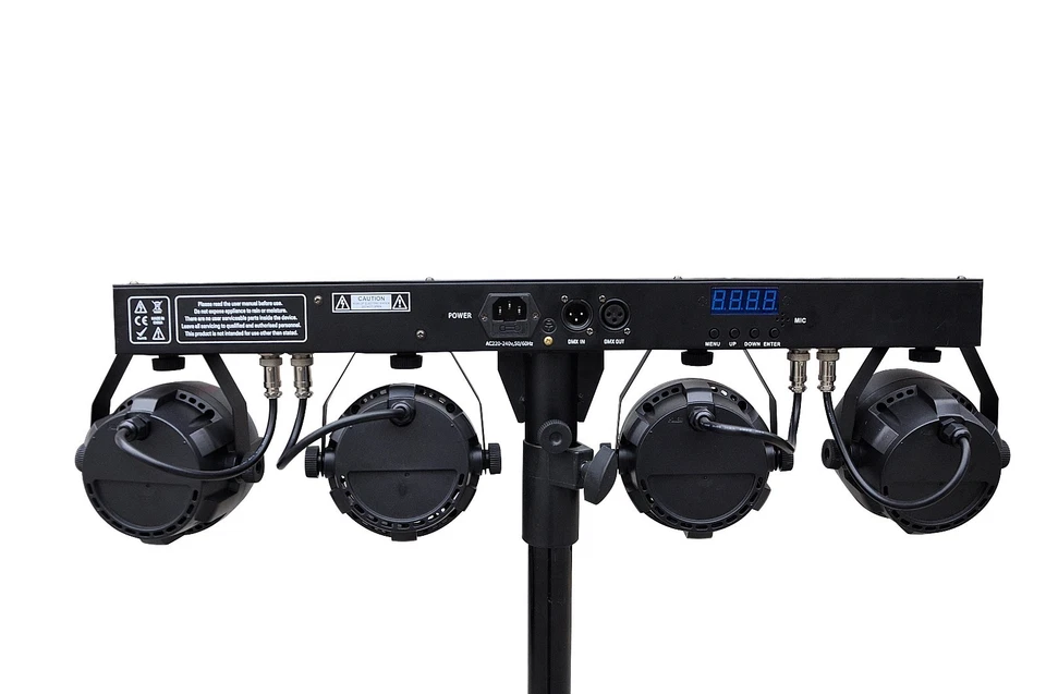 Complete Professional 4-Par Stage LEDs Lights DJ Band DMX System & Stand MU-L31G - Image 4 of 4
