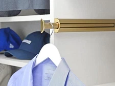 TAG Hardware Premium 11.75" Long Pullout Closet Valet Rod with 7.56" Extension