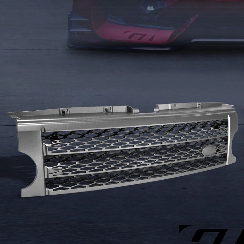 Parachoques delantero de malla deportiva gris para Land Rover Lr3 Discovery 3 2005-2009 Foto 2 de 4