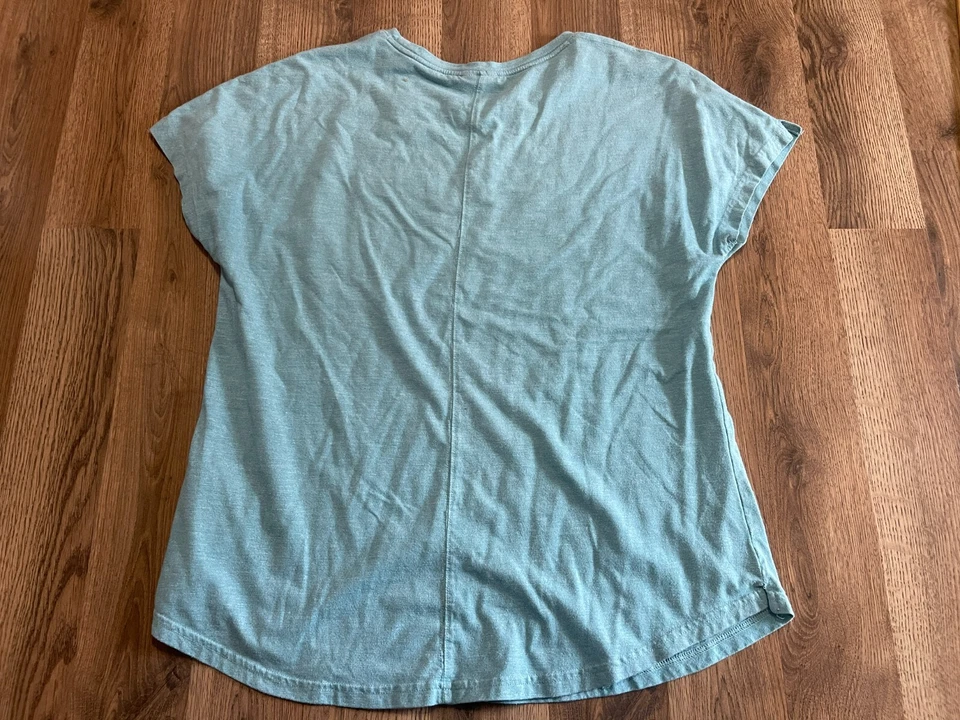 Camisa Columbia, para mujer talla XL, azul, manga corta, bolsillo Foto 2 de 4