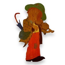 1930s Rzadki biedny skrzypek 27cm Figurka Dekoracja Bajka-Drewniany obraz Macken