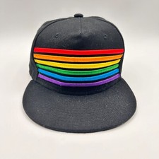 NWOT New Cap Pride Flag Black Adjustable Snapback Cap
