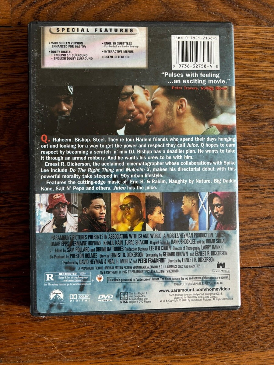 Juice (DVD, 2001) 2Pac Tupac Shakur 97363275848| eBay