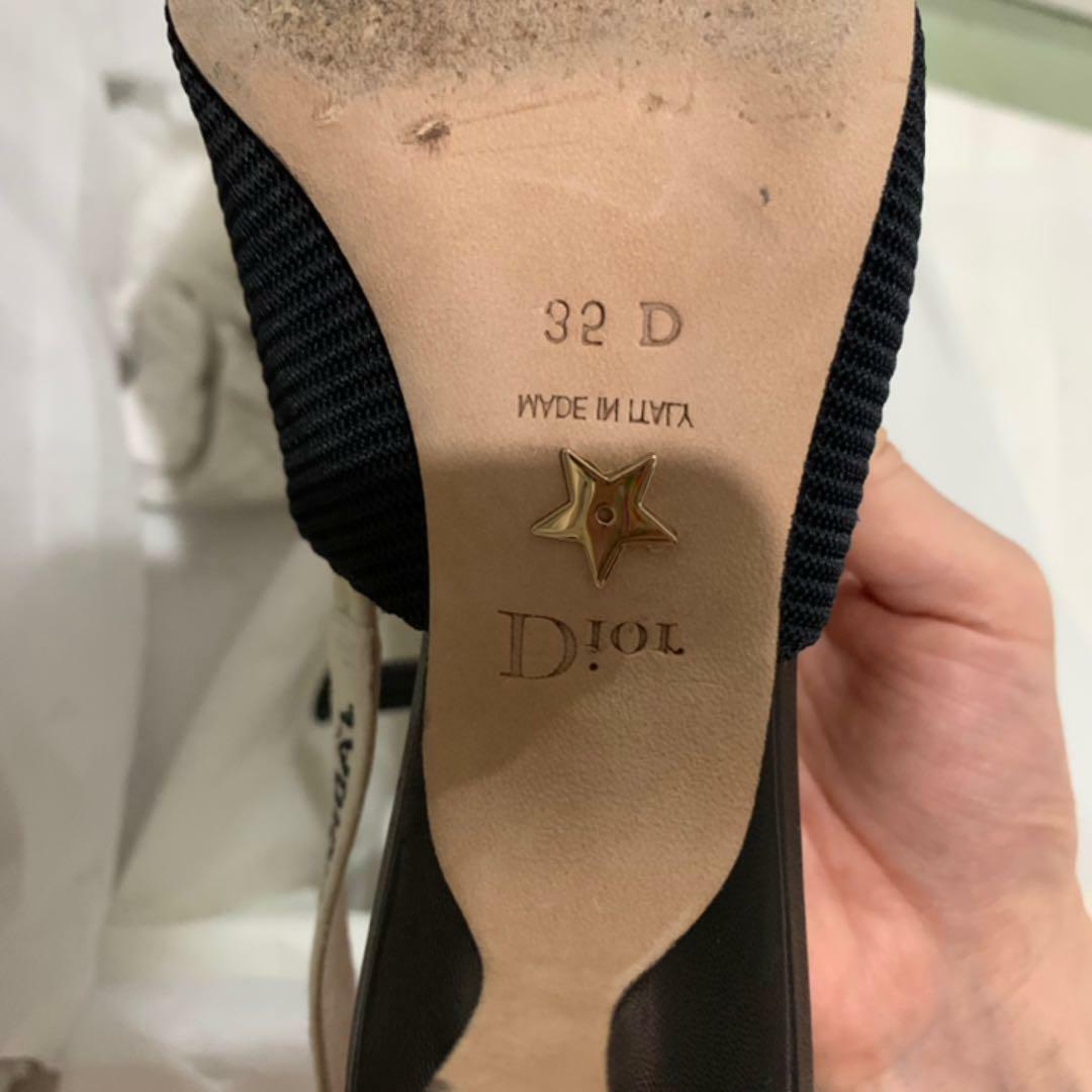Auth Christian Dior Slingback Pumps Fabric Black Size EUR 35 Auth Christian Dior Slingback Pumps Fabric Black Size EUR 35