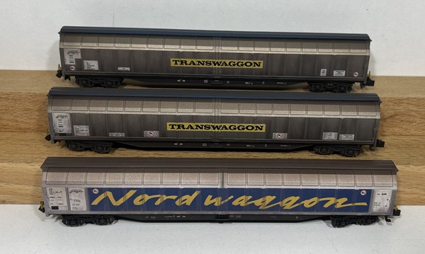 Minitrix N 18291 GüTerwagen-Set Schiebewandwagen Transwaggon Ep.Vi Neu & Ovp-image