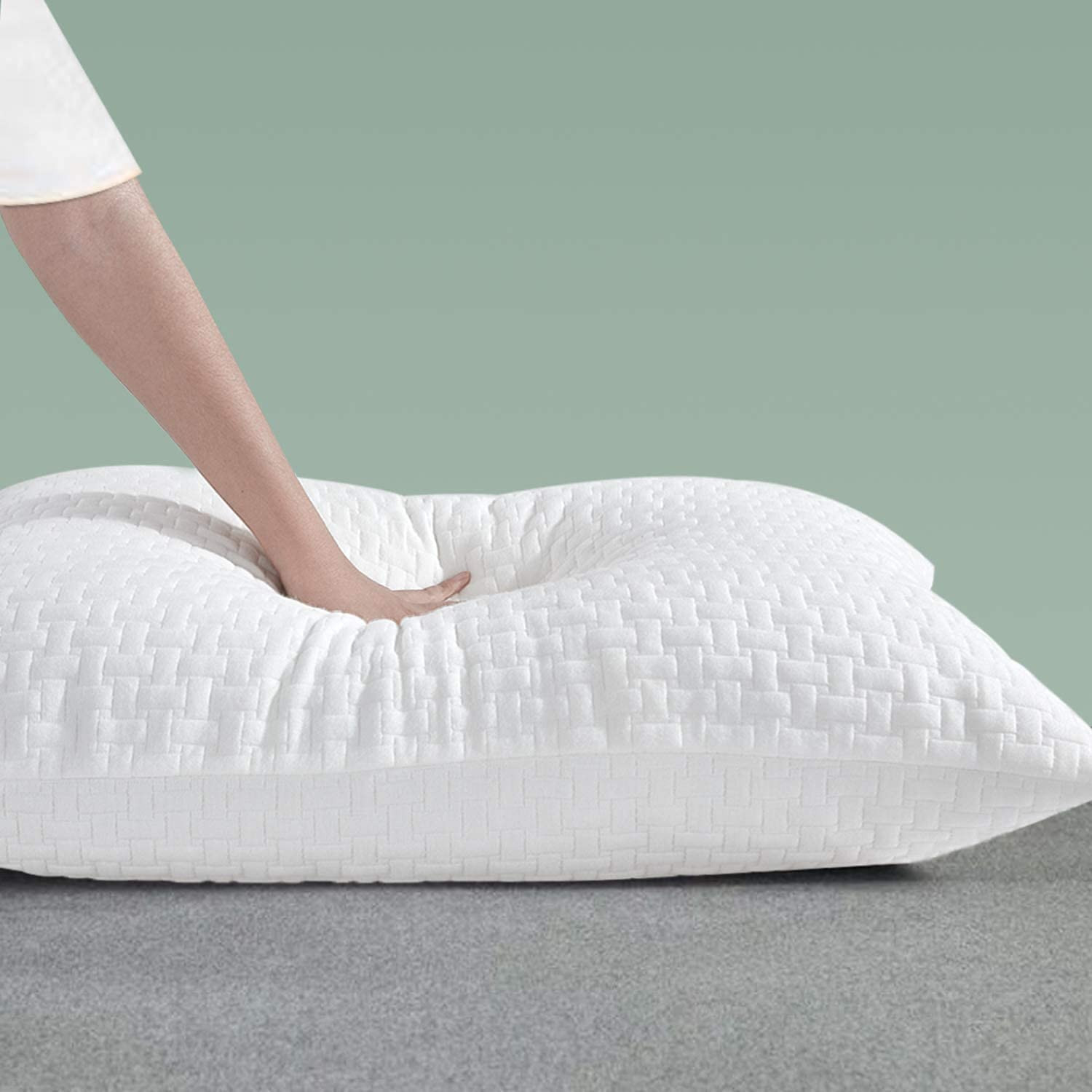 Extra Firm Bed Pillows for Sleeping, Shredded Memory Foam Pillows Standard Size