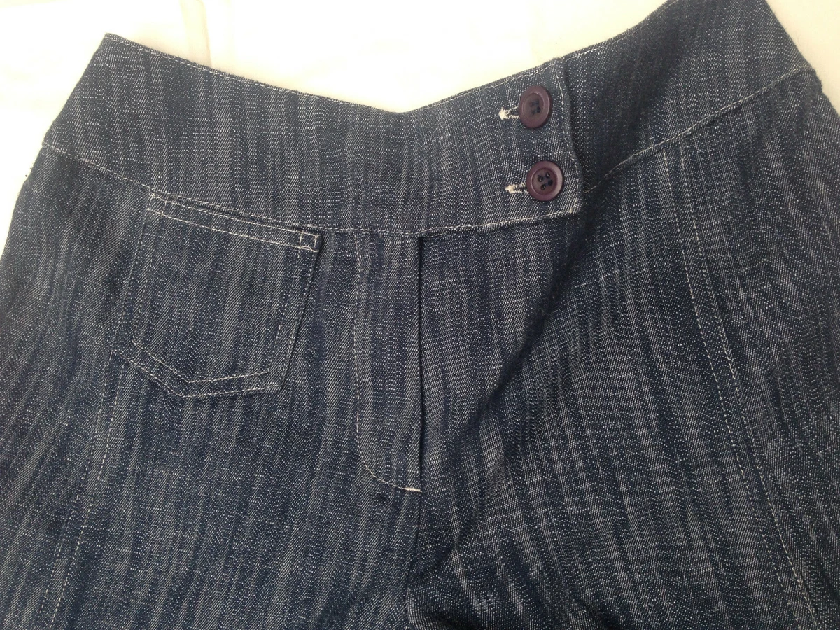 CAMAIEU jupe femme culotte longue jeans coton bleu pattes d ef Taille 34