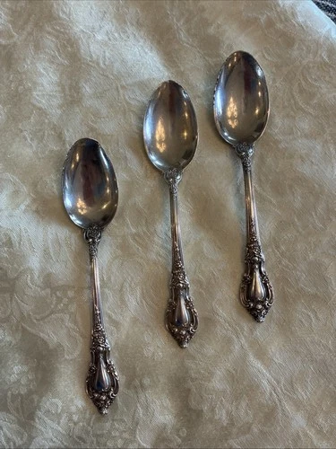 Set of 3 Lunt Eloquence Sterling Silver Teaspoons 6" 37 g. each=111g~READ