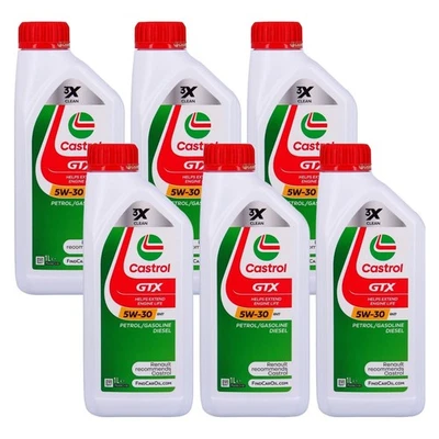 Huile Moteur Castrol GTX 5W30 RN17 6L - Renault, Mercedes MB 226.52, ACEA C3 - Photo 1/4