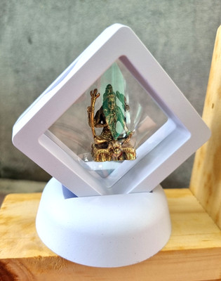 Set Hindu Lord Shiva Idol Sitting Over Tiger Frame White Worship Puja Small 3D