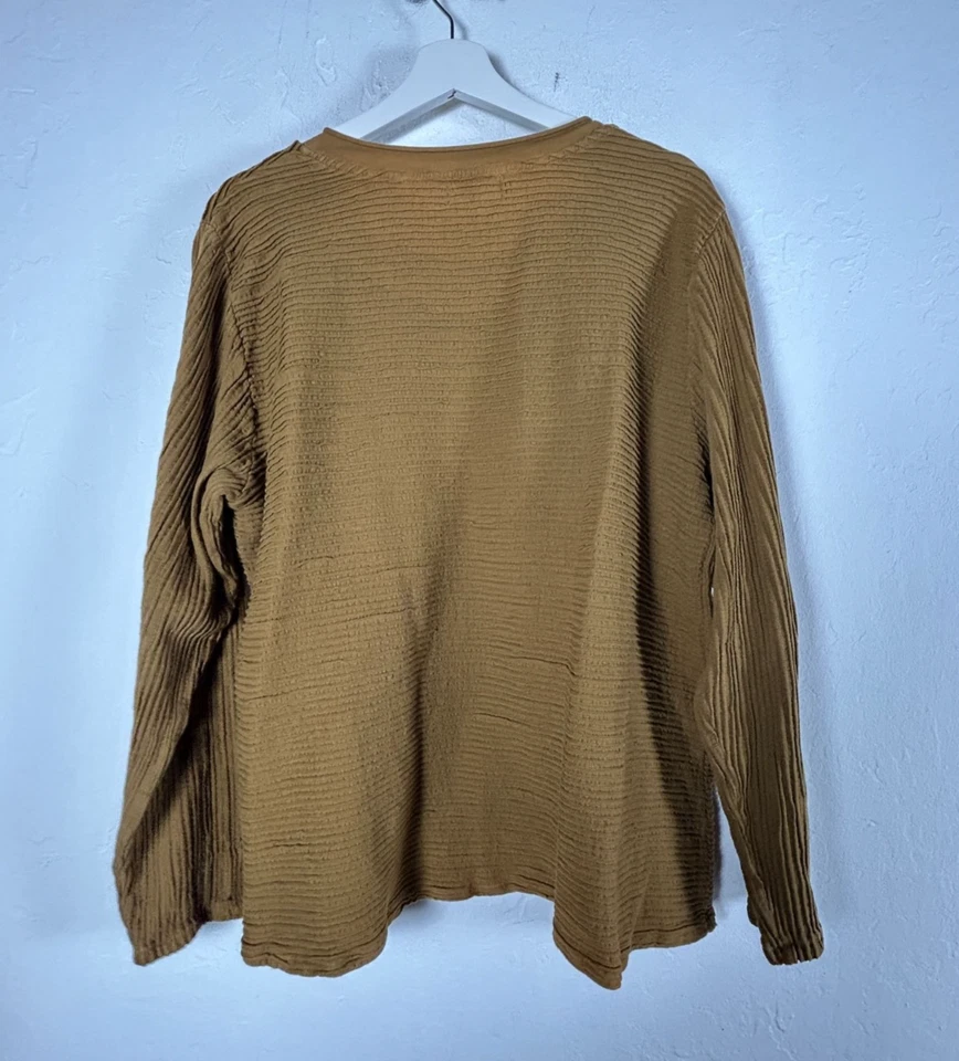 Pullover Fenini para mujer tejido texturizado marrón manga larga XL algodón Lagenlook Foto 2 de 4