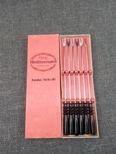 Oneida Custom Mediterranea 6 Vintage Stainless Steel Fondue Forks Japan