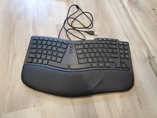 Wireless Bluetooth Ergonomic Keyboard with Padded Cushioned Wrist Rest