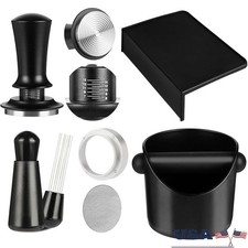 54mm Espresso Accessories Kit Tamper WDT Tool Knock Box Mat Funnel Screen New