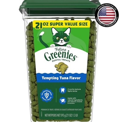 Veterinarian-Approved Cat Dental Treats with Tuna Flavor - 21 oz for All Breeds
