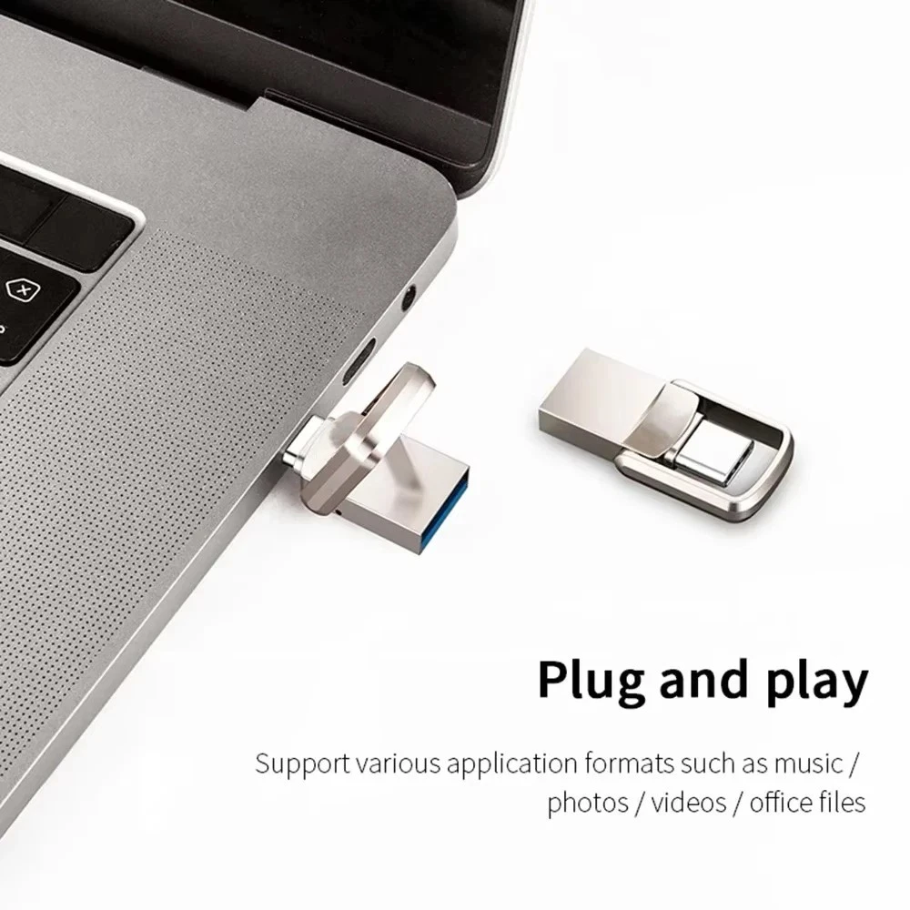 2TB USB 3.2 Flash Drive Type C Metal U Disk High Speed Memory Stick Data Storage