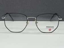 Montana Eyewear occhiali da vista uomo donna nero argento quadrato metallo grandi panto