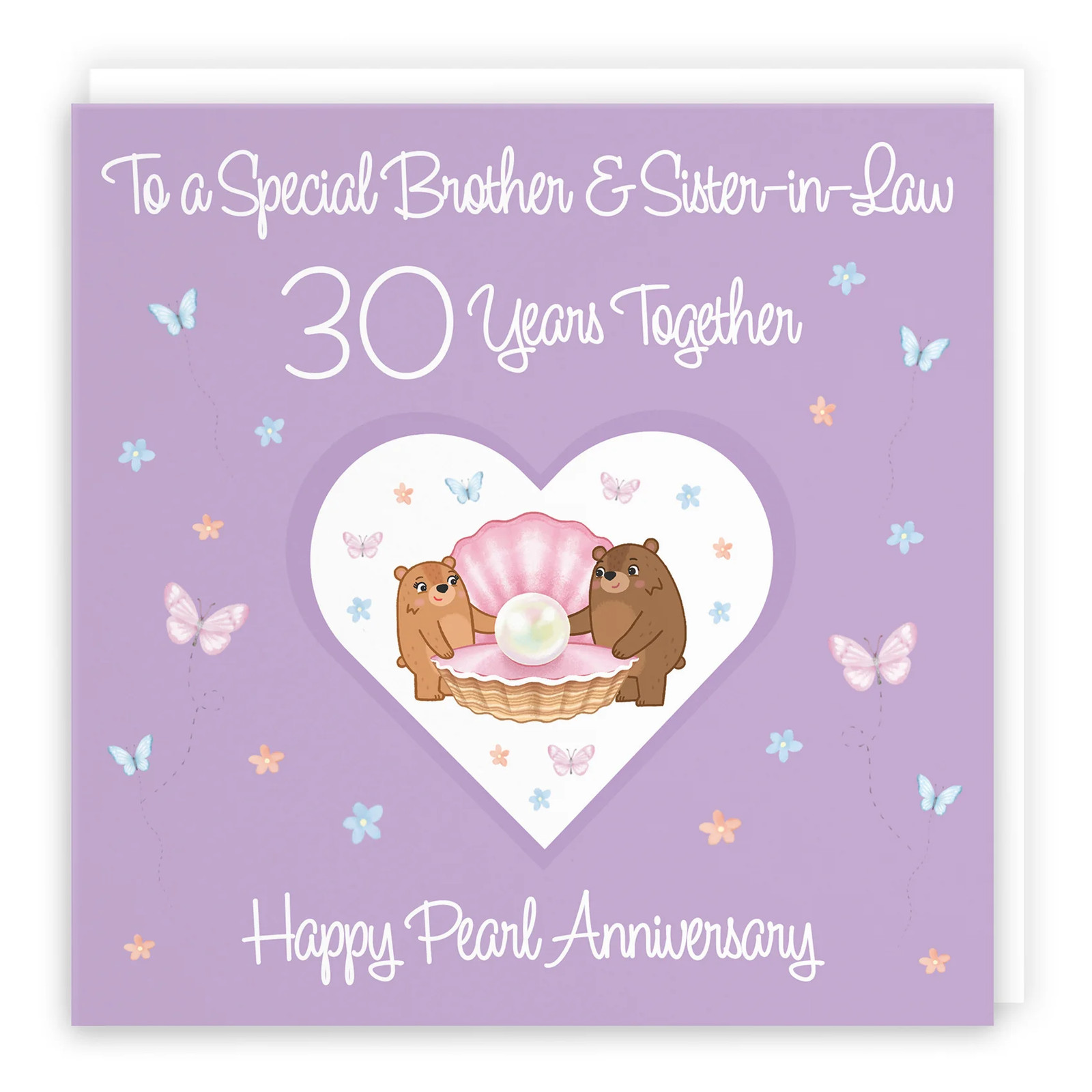 30th Brother & Sister-in-Law Anniversary Card Romantic Meadows