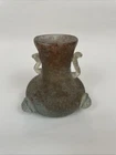 Vintage Roman Murano Art Glass Vase 3¾" Scavo Style Hand Blown