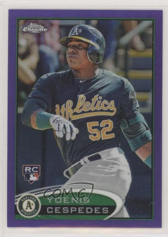 2012 Topps Chrome Retail Purple Refractor Yoenis Cespedes #180 Rookie RC 6ke