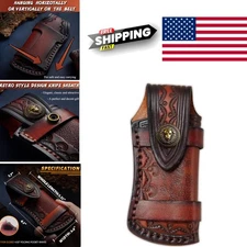 Pocket Knife Sheath 4.53 Inch Folding Leather Case with Snap Closure for Outdoor