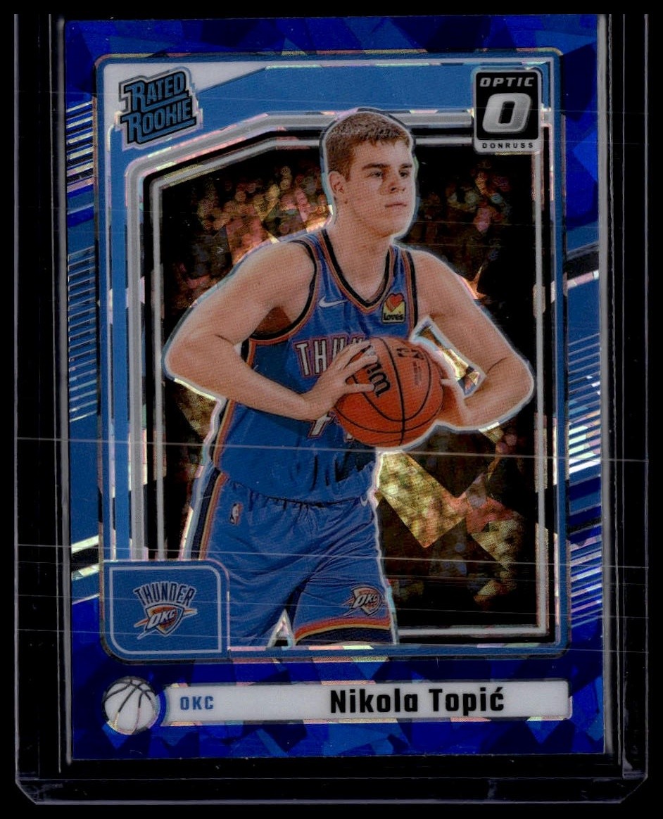 2024-25 Donruss #P-208 Nikola Topic Optic Rated Rookies Preview Blue Cracked Ice