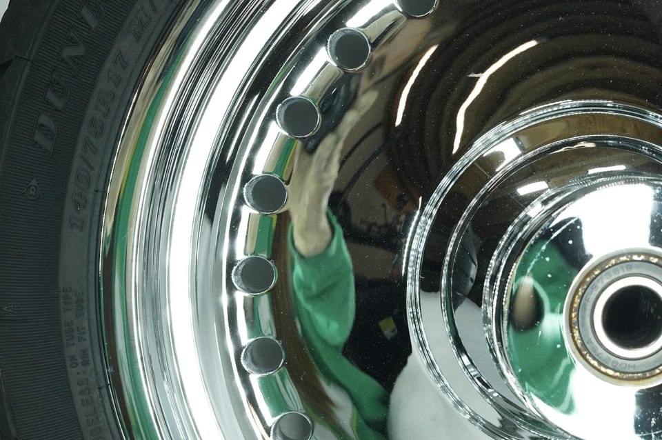 Harley Softail Fat Boy 2013 FLSTF llanta delantera y trasera OEM neumático cromado 17" Foto 4 de 4