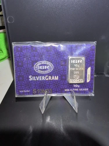 Istanbul IGR Fine Silver 10grams .999 Fine Silver Bar With Coa Assay Card!!!!!!