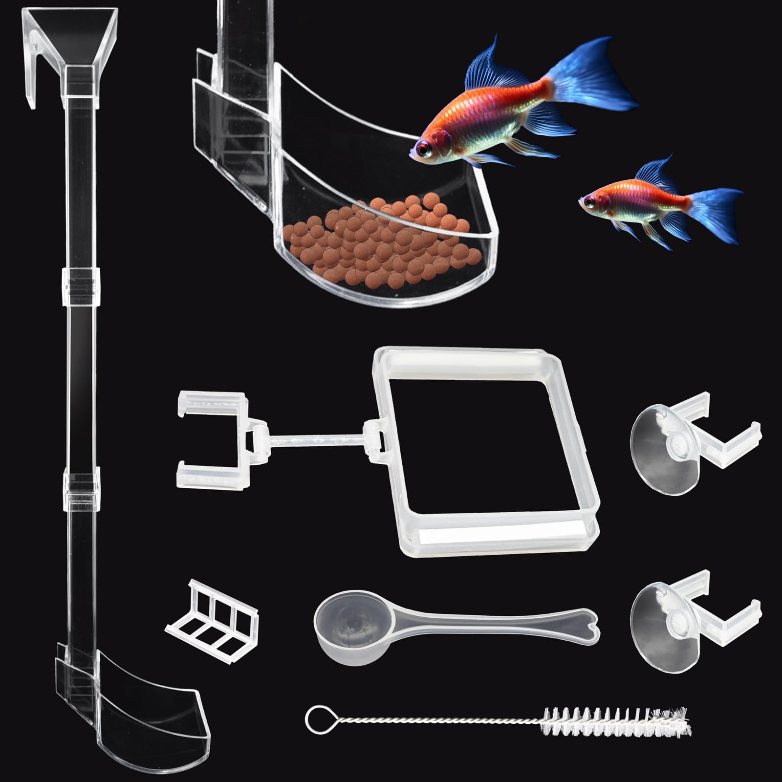 Tube d'alimentation pour crevettes en verre borosilicate premium pour aquarium