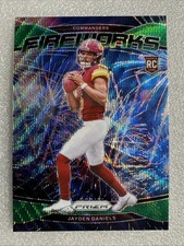 2024 Panini Prizm Fireworks•Green Wave-Prizm•24•Jayden Daniels-QB-RC-Commanders