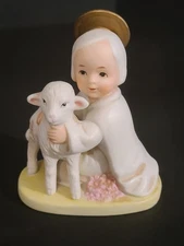 Homco 5605 Holy Child and Lamb Figurine Vintage