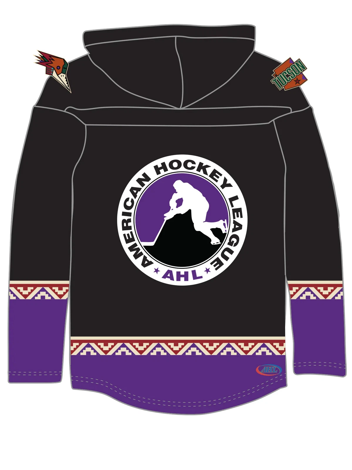 Tucson Roadrunners "Kachina" Alternate AHL Hockey Embroidered Lace Hoodie image 7