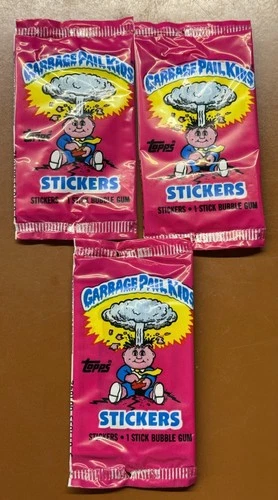 1985 Topps Garbage Pail Kids Stickers Sealed Pack Lot Of 3 Ireland Series 1 1st
