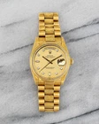 Vintage Rolex Day Date Ref 18078 1980s Lemon Diamond Dial 36mm 18K Gold Bark