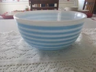 Vintage MCM 1960s PYREX BLUE WHITE STRIPE 403 Mixing Bowl/2.5 QT/VG