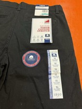 IZOD Chino Pants Black Flat Front TOUGH Cotton Stretch Boys Size 14 New W/ Tags