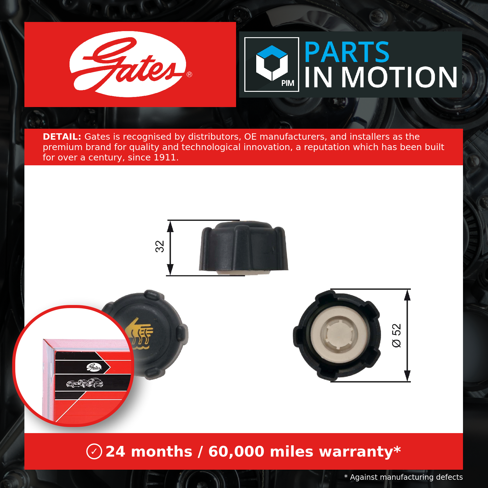Radiator Cap fits DACIA Gates 8200048024 Genuine Top Quality Guaranteed New - Image 25