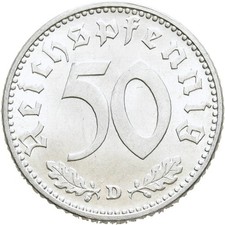 Fitz Third Reich 50 Reichspfennig 1935 D Eagle Aluminum °DMN171