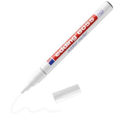 edding 8055 outdoor marker - white - 1 paint marker - round nib 1-2 mm - high co