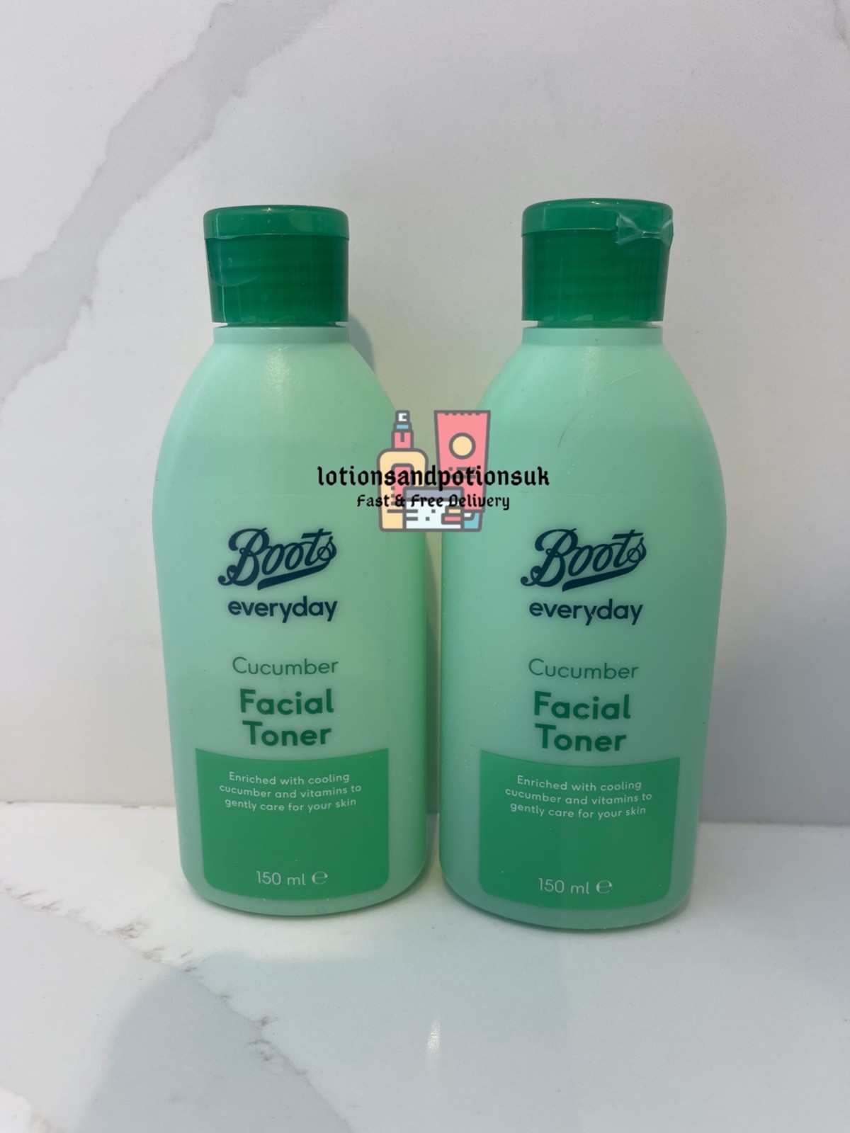 2 x Boots CUCUMBER Facial Toner 150ML  For All Skin Types