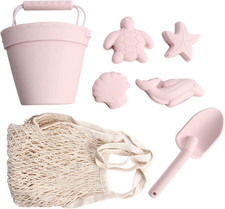 Silicone Beach Toys - Modern Baby Travel Friendly Beach Set Bucket, Shovel, 4