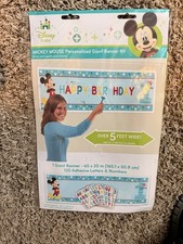 Disney Baby Mickey Mouse 1st Birthday Personalized Giant Banner Kit New 65  x20  