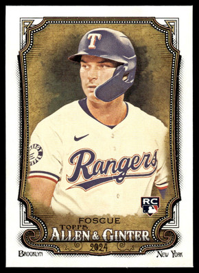 Justin Foscue 2024 Topps Allen & Ginter Rookie Card RC | #253 Texas Rangers