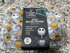 Disney Nightmare Before Christmas Jack Pumpkin Meal Prep Food Containers 20 Pcs