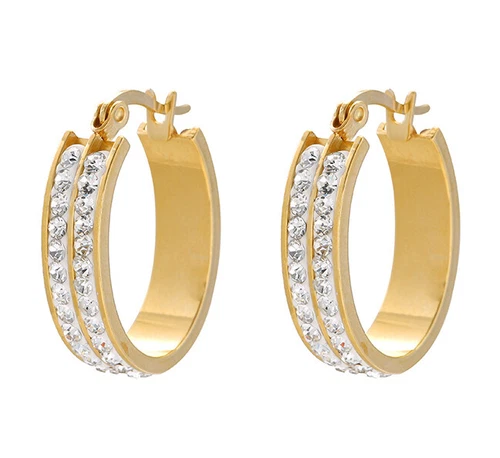 Mode-Ohrschmuck aus Edelstahl Zirkonia