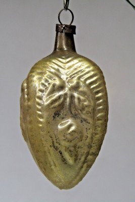 Antique Vintage Glass Outdent Multiple FLOWER DROP Christmas Ornament Germany