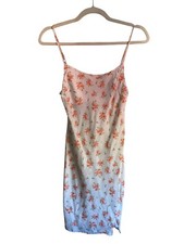 Asos Strappy Floral Mini Dress Women's Size 2 Sleeveless Linen Blend